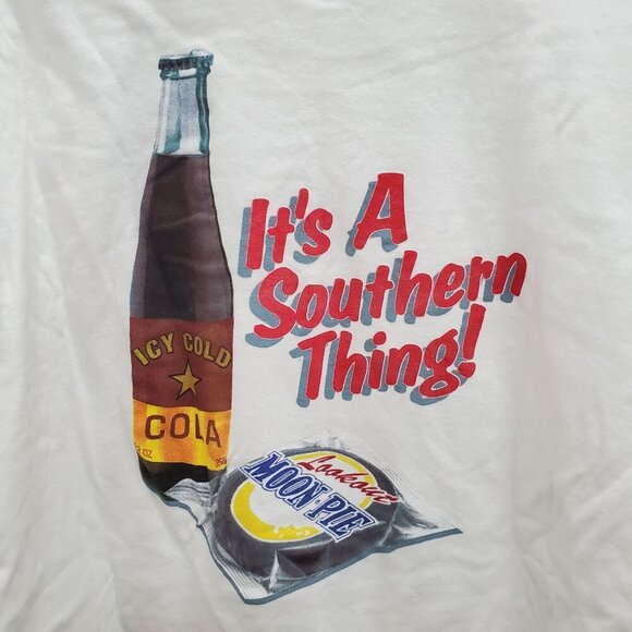 M&O Knits Heavyweight Vintage White Moon Pie It's A Southern Thing SS Tee Sz XL - Picture 5 of 6